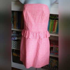 Lilly Pulitzer Pink Strapless Peplum Dress